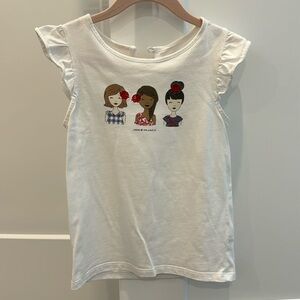 Janie and Jack girls flutter sleeve top in size 7.